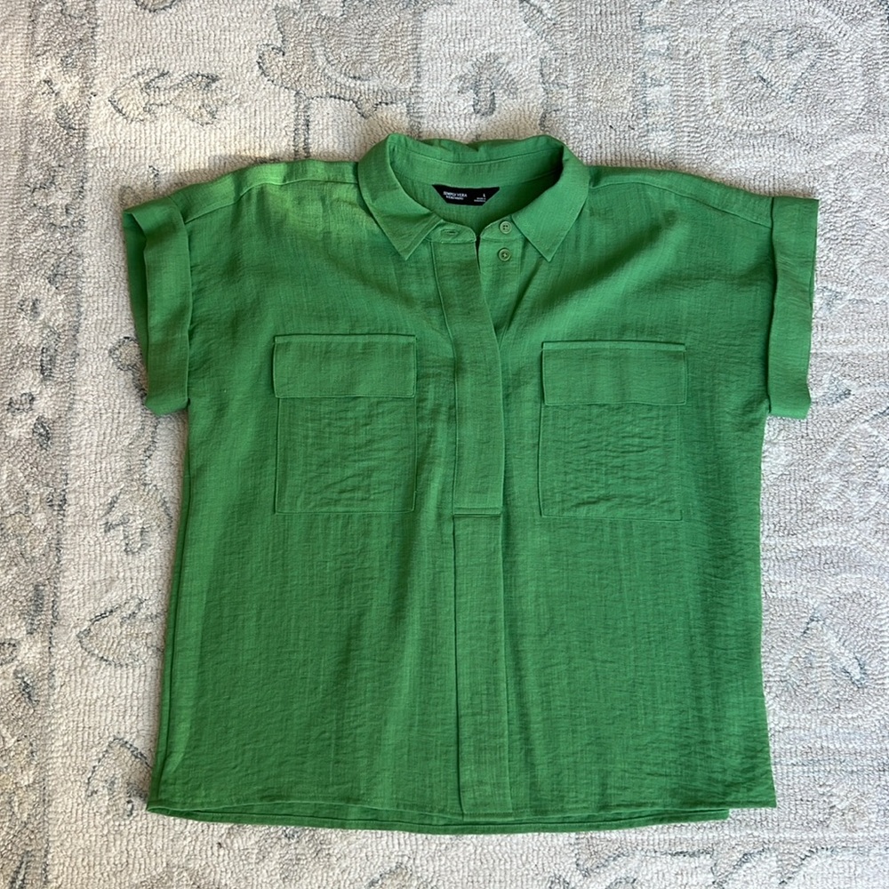 Simply Vera Vera Wang Vibrant Green Polo Shirt - Picture 3 of 7